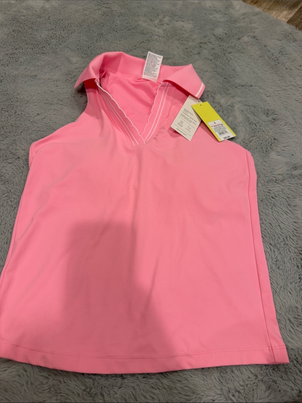 Sleeveless Pink V-Neck Polo Top - Women's